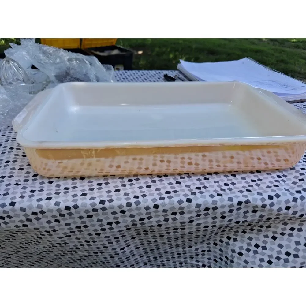 Vintage Fire King Peach Lusterware Rectangular Baking Dish Ovenware